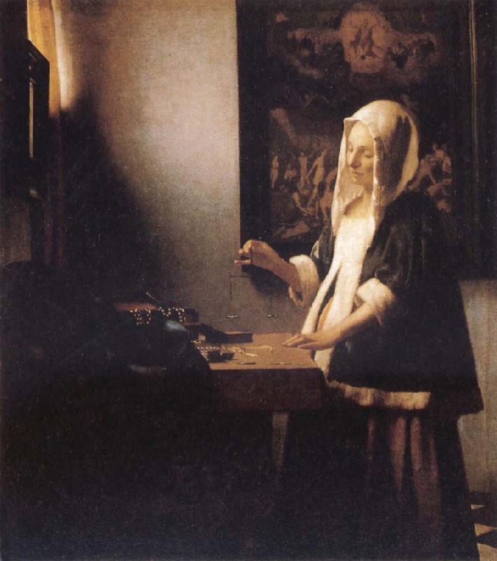 Jan Vermeer Woman Holding a Balance